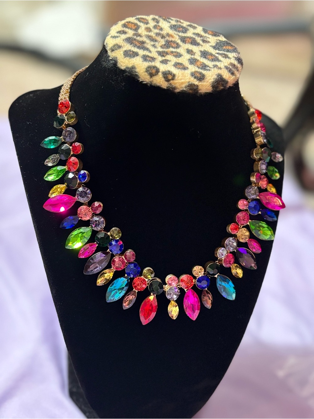 Natasha Couture Multicolor Crystal Bib Necklace - Picture 6 of 7
